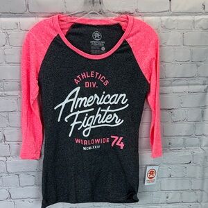 ⭐️NWT American fighter Quinn 3/4 sleeve raglan woman’s tee SZ SM.